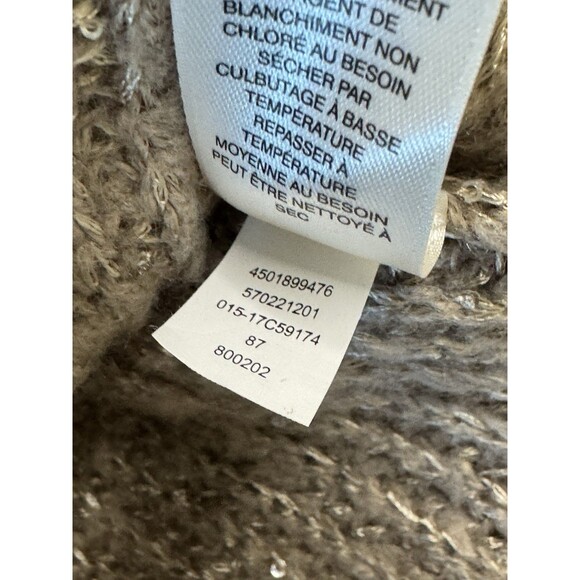 Chico’s Tonal Shine Sweater Size 1 Medium Taupe Tan Metallic Sequins Pullover - Picture 9 of 9